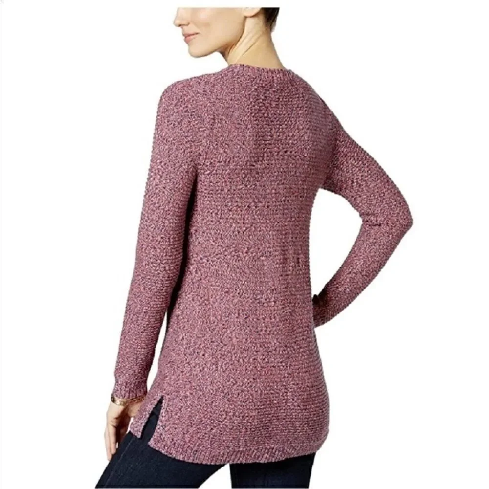 Charter Club Marled Lace-Up Tunic Sweater in the Size Large